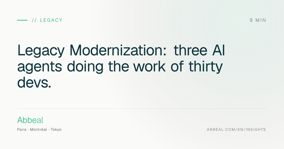 Legacy Modernization: three AI agents doing the work of thirty devs ...